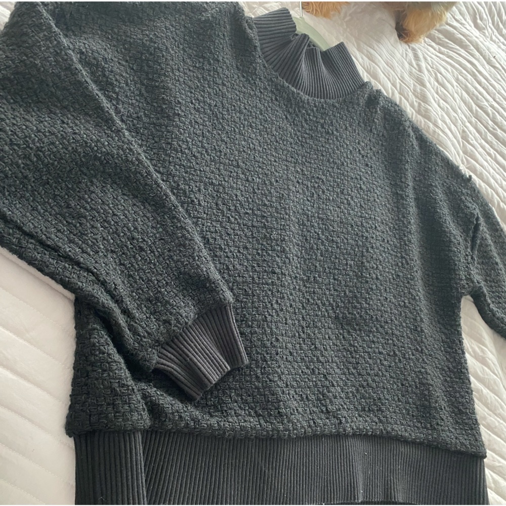 Zara Black Mock Neck Sweater (w/slits at the arm pits)